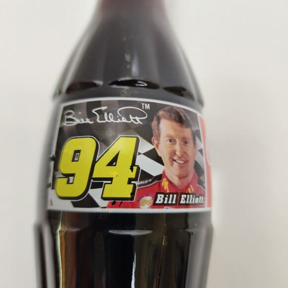 Coca-Cola #94 Bill Elliot NASCAR Driver 1998 Commemorative 8 oz. Glass Bottle - Picture 2 of 5